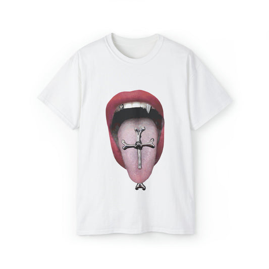 cross tongue'd tee